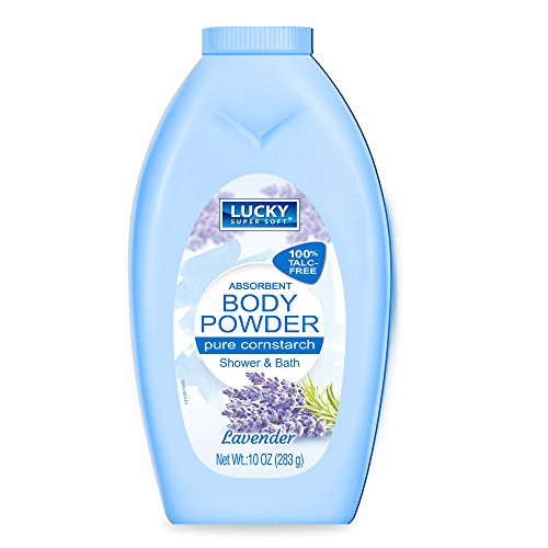 Lucky Super Soft Cornstarch Body Powder  Lavender  10 Ounce - Bellso